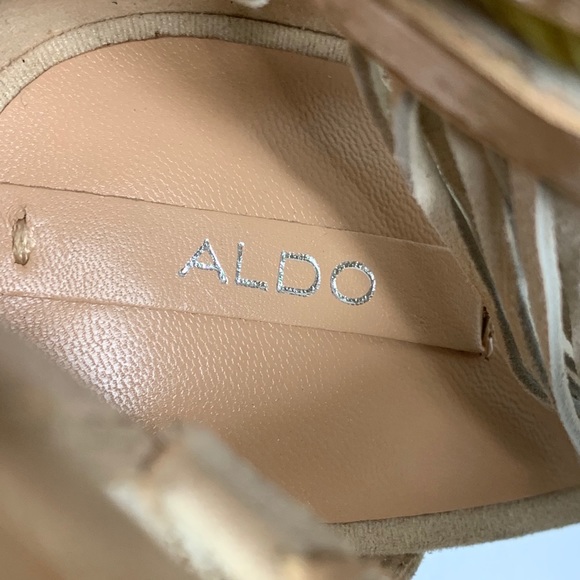 NWOB Aldo Women’s Open Toe Fringe Heels Size 7M - Picture 8 of 9